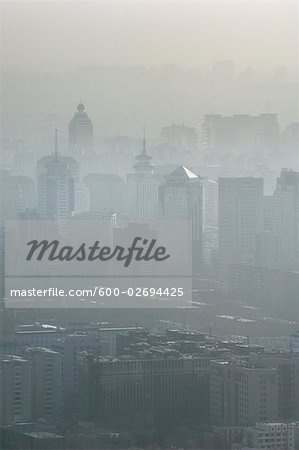 Aerial View of Pollution over Beijing, China