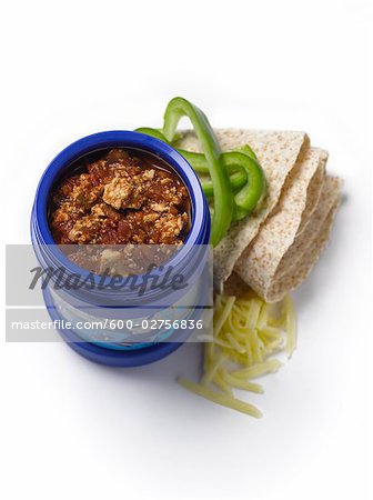 Tofu Chili and Tortilla Bread