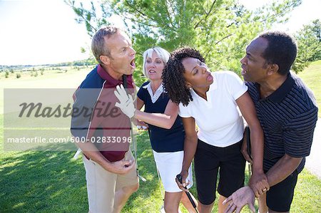 Women Trying to Break Up Fight Between Golfers