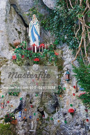 Virgin Mary Figurine in Grotto, Baden-Wurttemberg, Germany