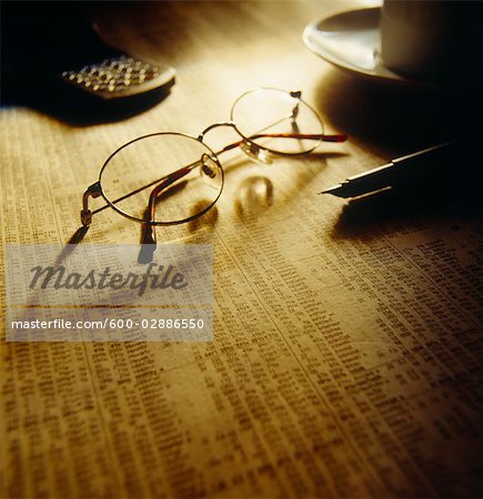 Finance Still Life, Spectacles on Stock Listings