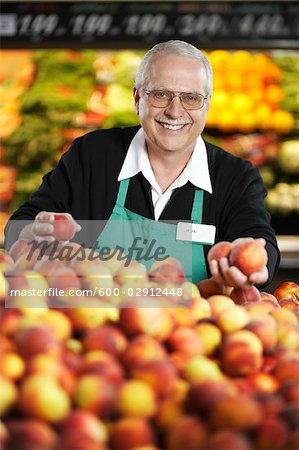 Grocery Store Produce Aisle stock photo