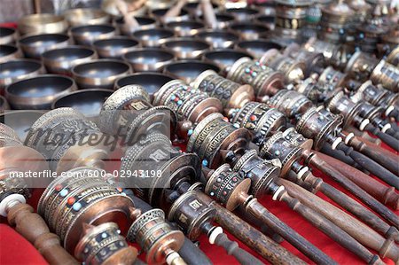 Close-up of Prayer Wheels, Bodhnath, Kathmandu, Nepal