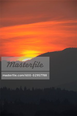 Sunset, Fraser Valley, British Columbia, Canada