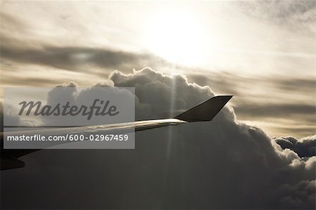 Wing of Airplane in Sky