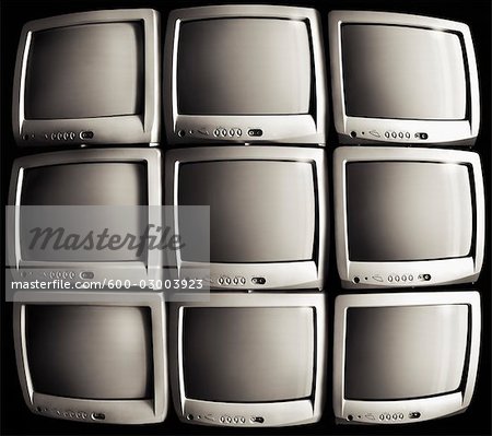 stacked televisions