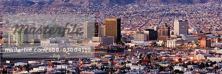 Interstate 10 on the Border of El Paso, Texas, USA, and Juarez, Mexico