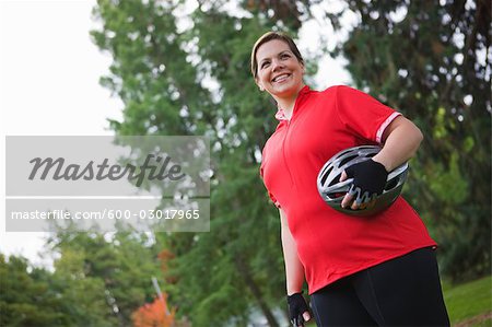 Portrait of Woman Ready to go Cycling, Seattle, Washington, USA