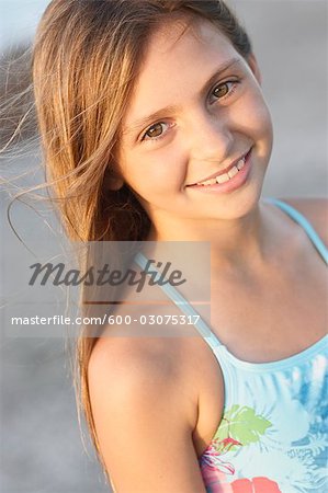 Teen girl in bikini - close up portrait Stock Photo