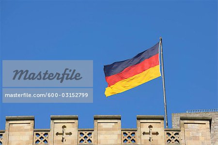 German Flag, Hambach Castle, Neustadt an der Weinstrasse, Rhineland-Palatinate, Germany