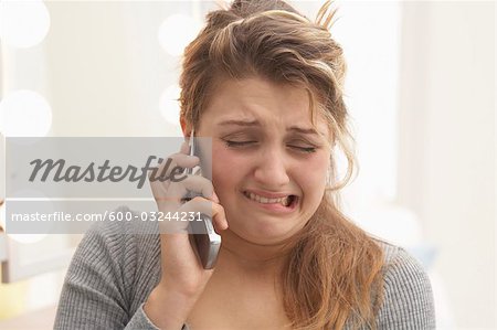 Close-up of Woman Talking on Cell Phone
