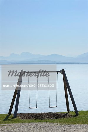 Swing, Lake Chiemsee, Gstadt, Bavaria, Germany