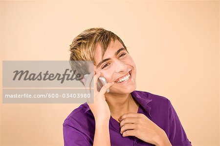 Teenage Boy Talking on Cell Phone