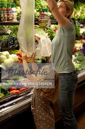 Mother and Daughter Grocery Shopping