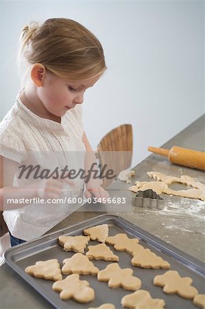 Little Girl Baking Christmas Cookies