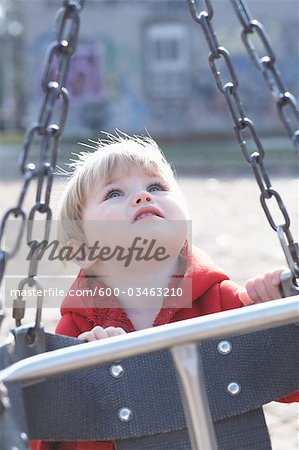 Little Girl Playing at Sorauren Avenue Park, Toronto, Ontario, Canada