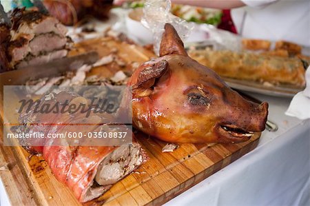 Roasted Pig at a Wedding Reception