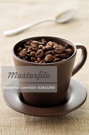 Coffee Cup Full of Coffee Beans