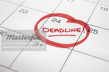 Calendar with Deadline Circled