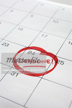 Calendar with Deadline Circled