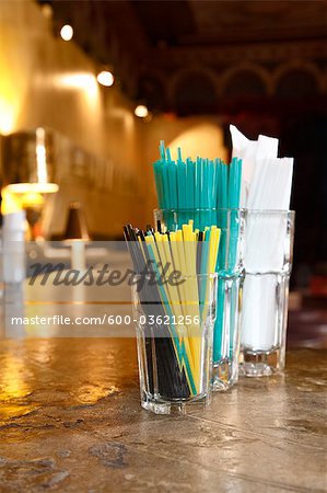 Straws in Restaurant