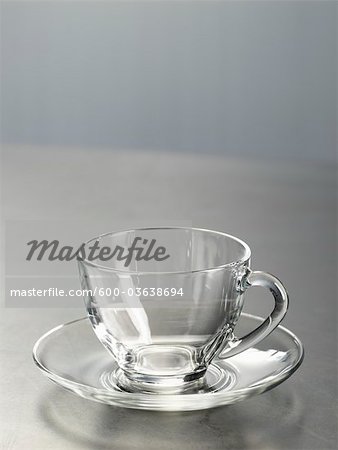 Glass Cup and Saucer