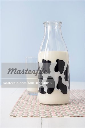 Bottle of Milk and Glass
