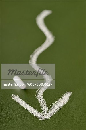 Chalk Drawing of Squiggly Arrow