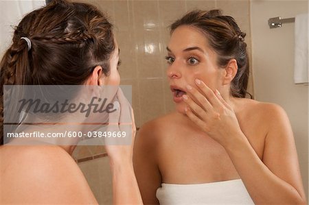 Woman in Bathroom, Reef Playacar Resort and Spa, Playa del Carmen, Mexico
