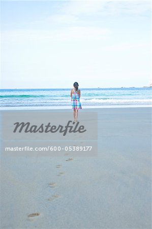 Girl on Beach, Camaret-sur-Mer, Finistere, Bretagne, France