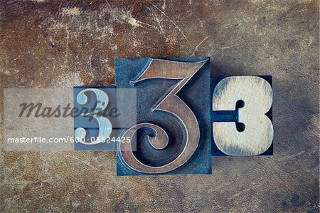 Letterpress Number 3's Letterpress Number 3's