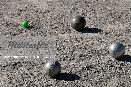 Bocce Balls on Ground, Alps, France