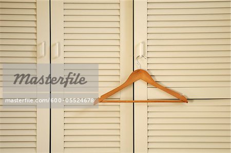 Wooden Hanger on Closet Door, Alpes, France Wooden Hanger on Closet Door, Alpes, France