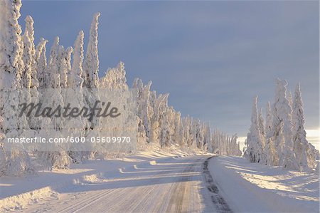 Road, Valtavaara, Kuusamo, Northern Ostrobothnia, Oulu Province, Finland