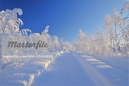 Snowy Road, Liikasenvaara, Northern Ostrobothnia, Finland Snowy Road, Liikasenvaara, Northern Ostrobothnia, Finland