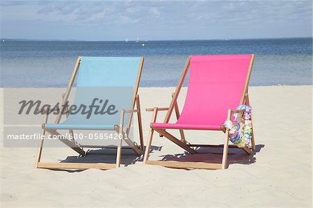 Beach Chairs, Carcans, Gironde, Aquitaine, France