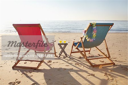 Beach Chairs, Biscarrosse, Landes, Aquitaine, France