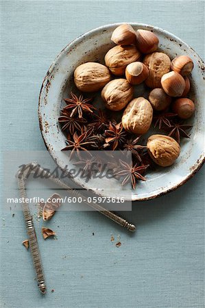 Walnuts and Hazelnuts with Star Anise and Nutcracker Walnuts and Hazelnuts with Star Anise and Nutcracker
