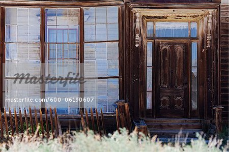 Windows and Door of Building, Bodie State Historic Park, California, USA