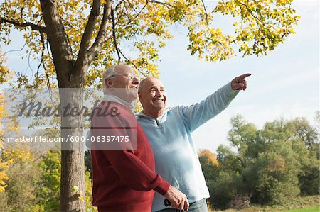 Senior Men Outdoors in Autumn, Lampertheim, Hesse, Germany