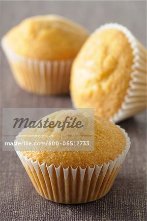 Close-up of Plain Cupcakes, Studio Shot