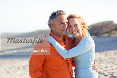 Portrait of Mature Couple on Beach, Jupiter, Palm Beach County, Florida, USA