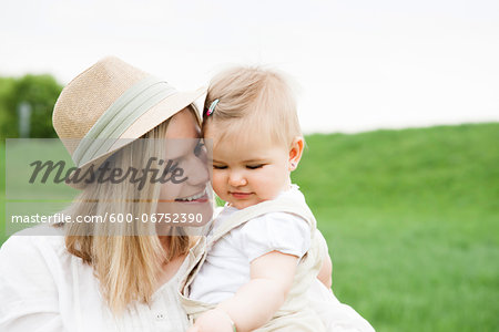 Portrait of Mother and Daughter Outdoors, Mannheim, Baden-Wurttemberg, Germany