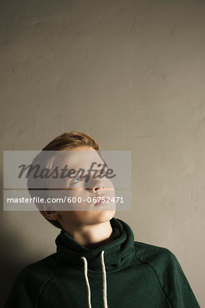 Head and Shoulder Portrait of Boy, Studio Shot