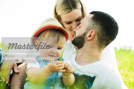 Portrait of Family Outdoors, Mannheim, Baden-Wurttemberg, Germany