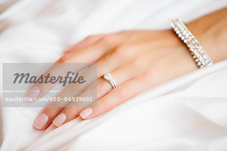 Close-up of Bride's Hand with Wedding Ring, Toronto, Ontario, Canada