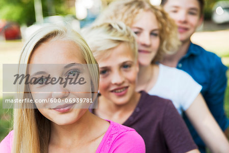 Portrait of Teenagers Outdoors, Mannheim, Baden-Wurttemberg, Germany
