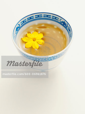 Chinese Cup of Jasmine Tea with Blossom, Studio Shot