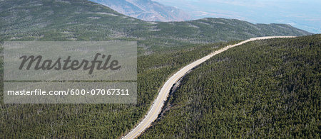 Aerial View of Access Road, Whiteface Mountain, New York State, USA