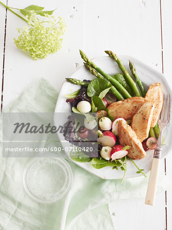 Overhead view of Honey Dijon Chicken Salad, Studio Shot